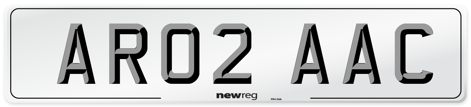 AR02 AAC Number Plate from New Reg